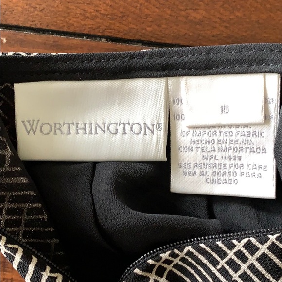 Black & cream geometric pattern pencil skirt - Picture 7 of 8